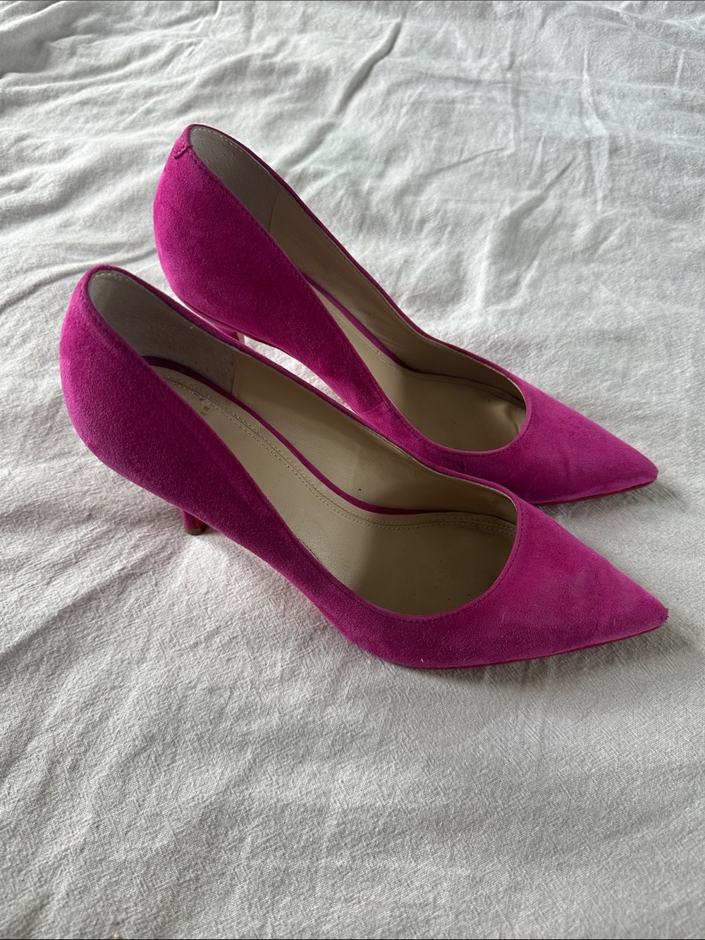 Marc Fisher Magenta Suede Pointed-Toe Pumps - Picture 3 of 5